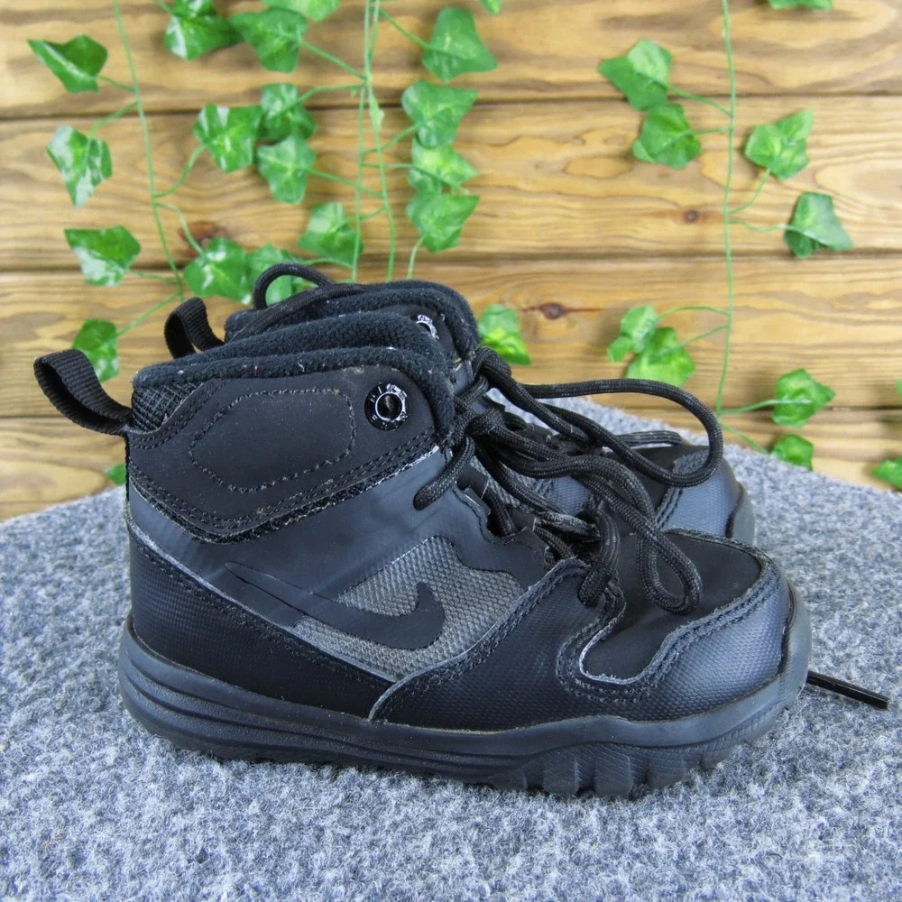 Nike Dual Fusion‎ Hills Mid Toddler 7 Black Synthetic Lace-Up Boots Durable